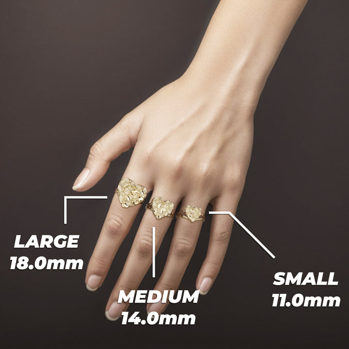 10k Gold Classic Heart Nugget DC Ring