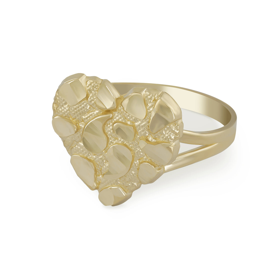 10k Gold Classic Heart Nugget DC Ring