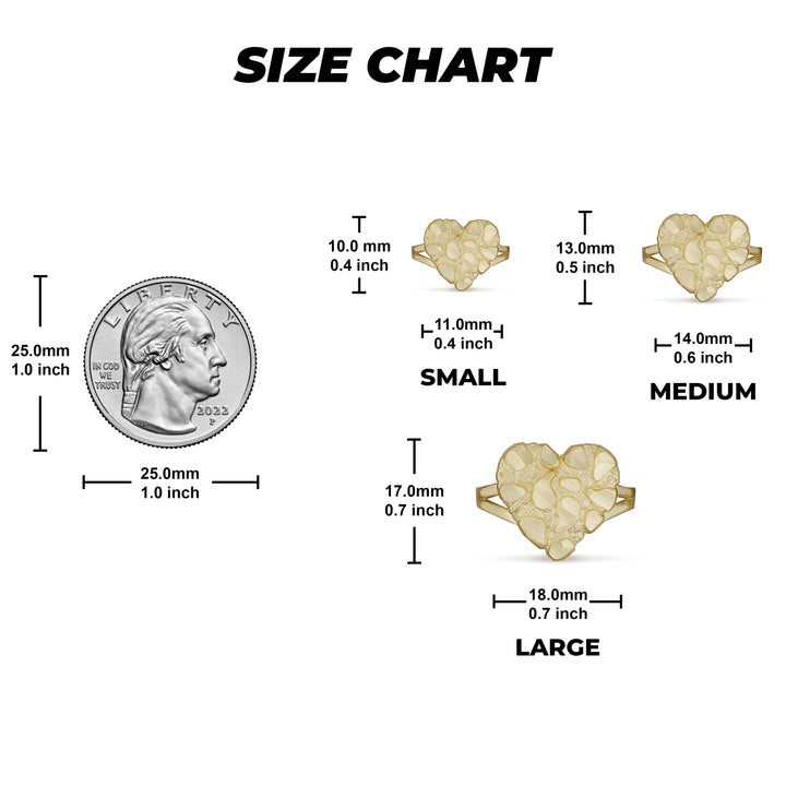 10k Gold Classic Heart Nugget DC Ring