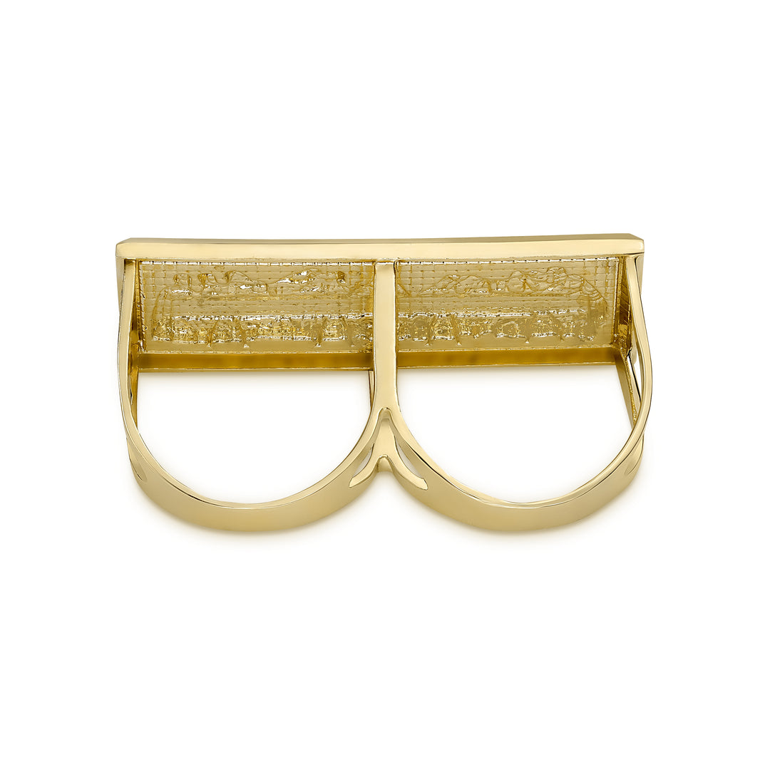 10k Gold Classic Last Supper Two-Finger Ring