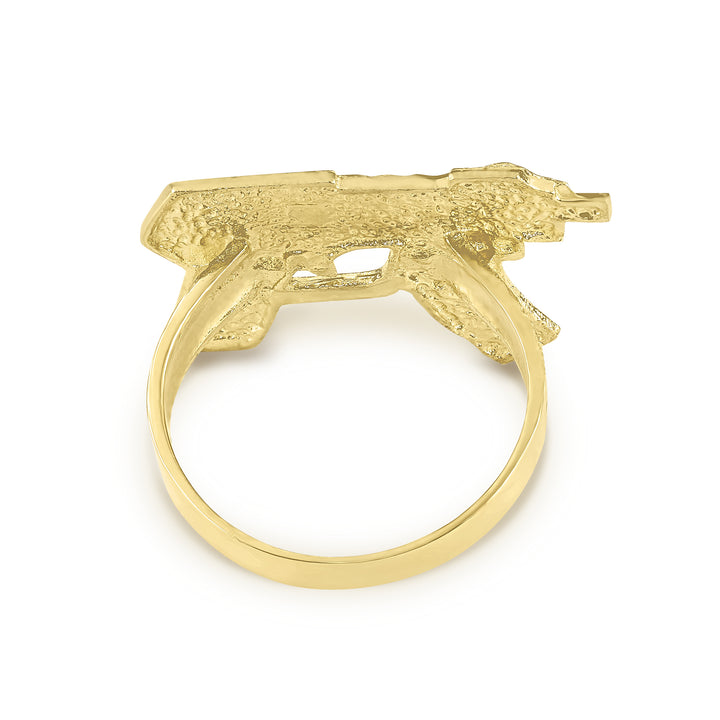 10k Gold Classic Uzi Gun Ring
