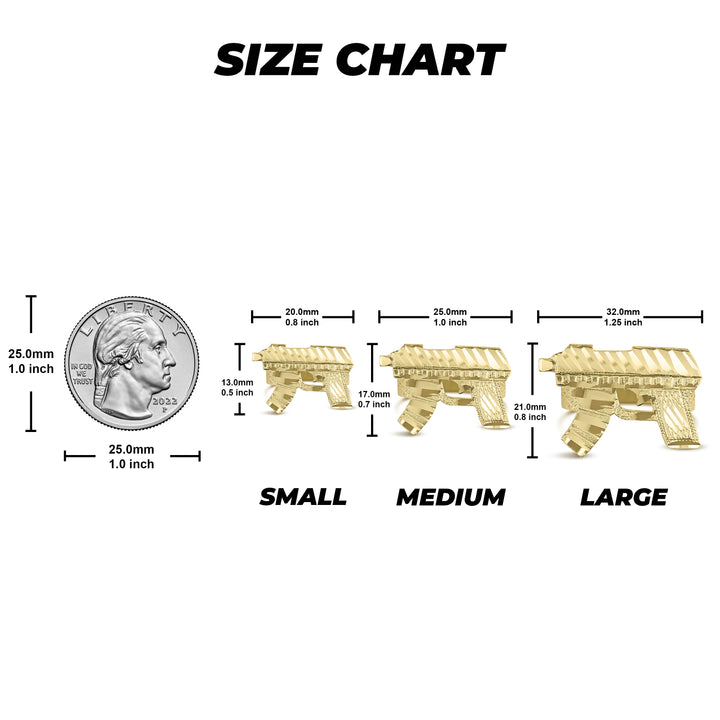 10k Gold Classic Uzi Gun Ring