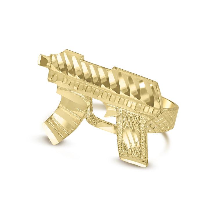 10k Gold Classic Uzi Gun Ring