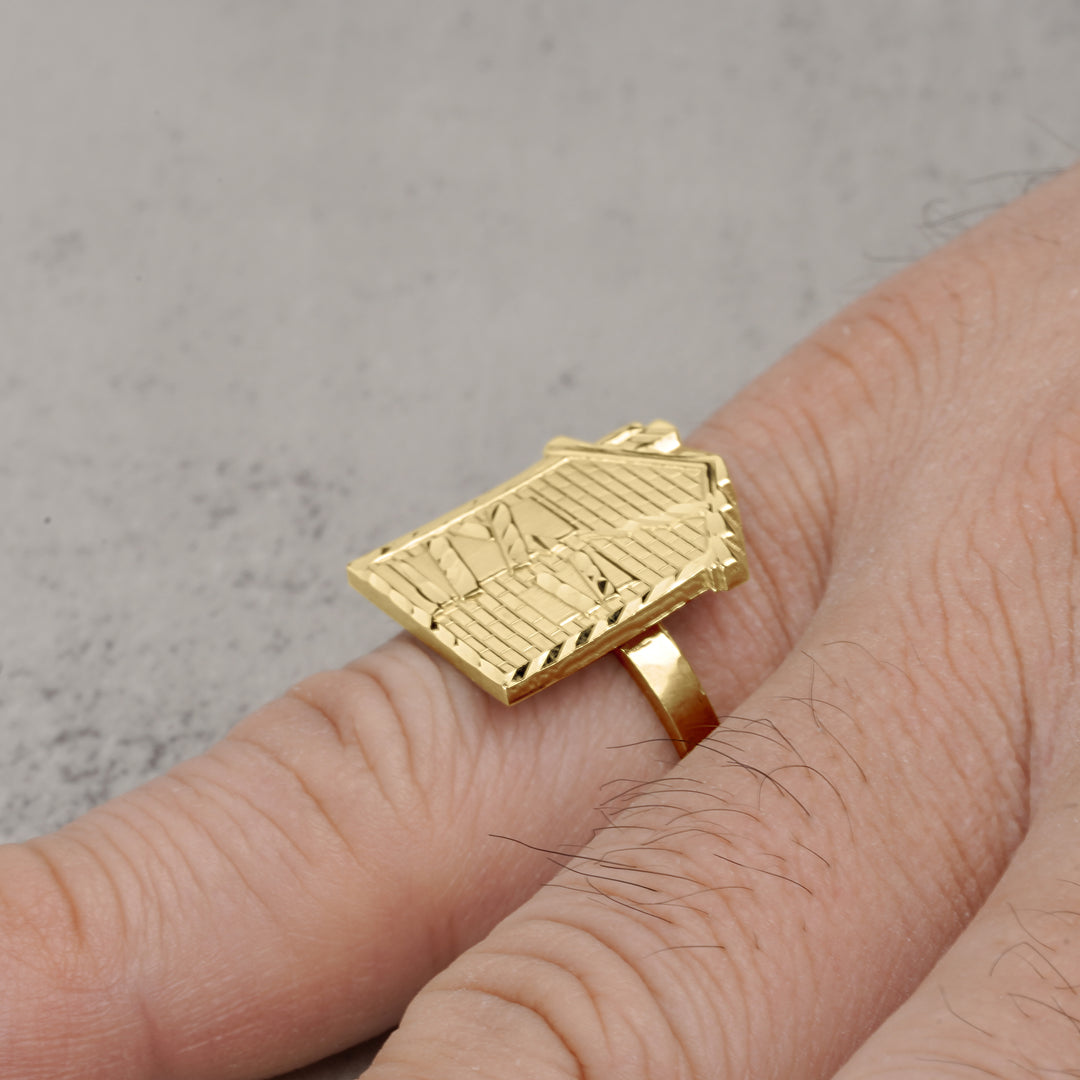 10k Gold Trap House DC Ring