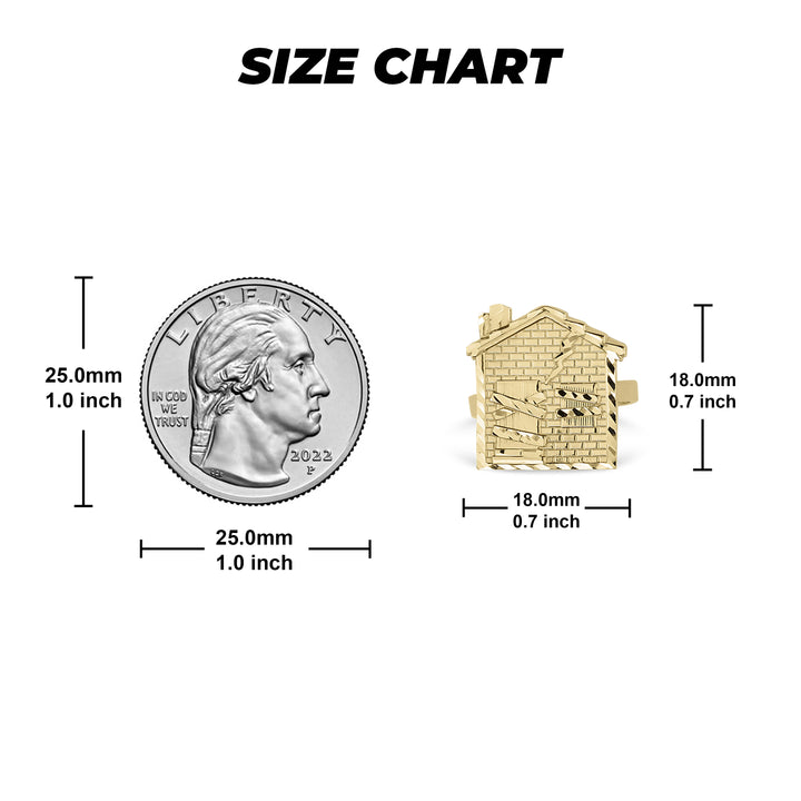 10k Gold Trap House DC Ring