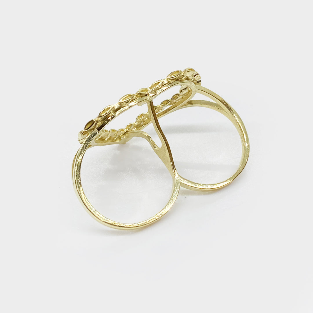 10k Gold Royal Rolex Heart Two Finger Ring