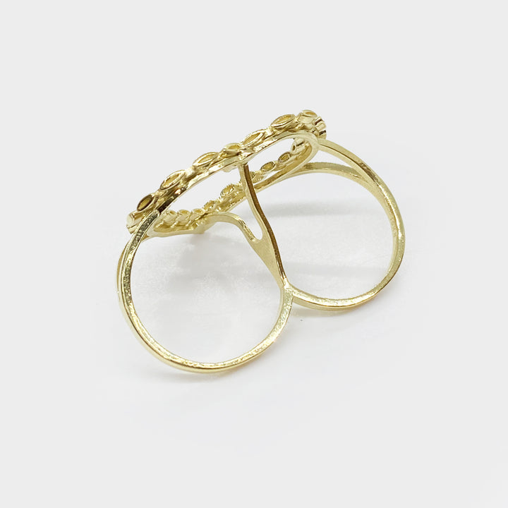 10k Gold Royal Rolex Heart Two Finger Ring