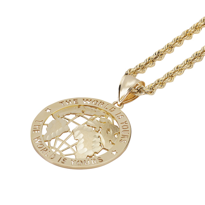 10k Gold World Is Yours Pendant