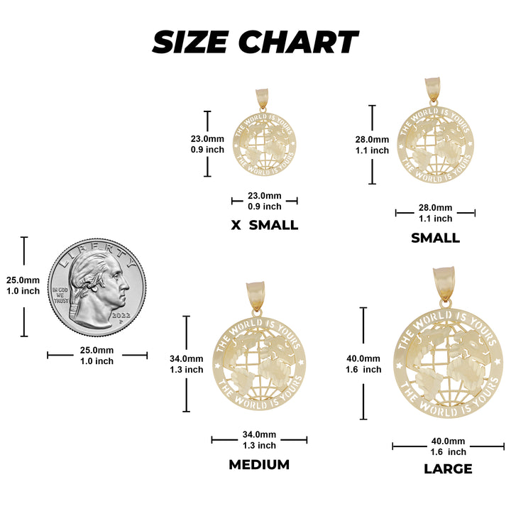 10k Gold World Is Yours Pendant