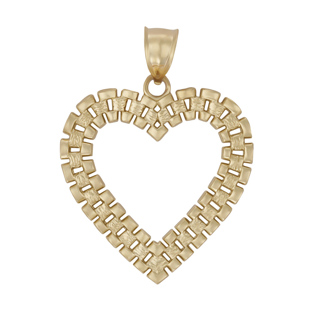 10K Gold Royal Rolex Heart Pendant