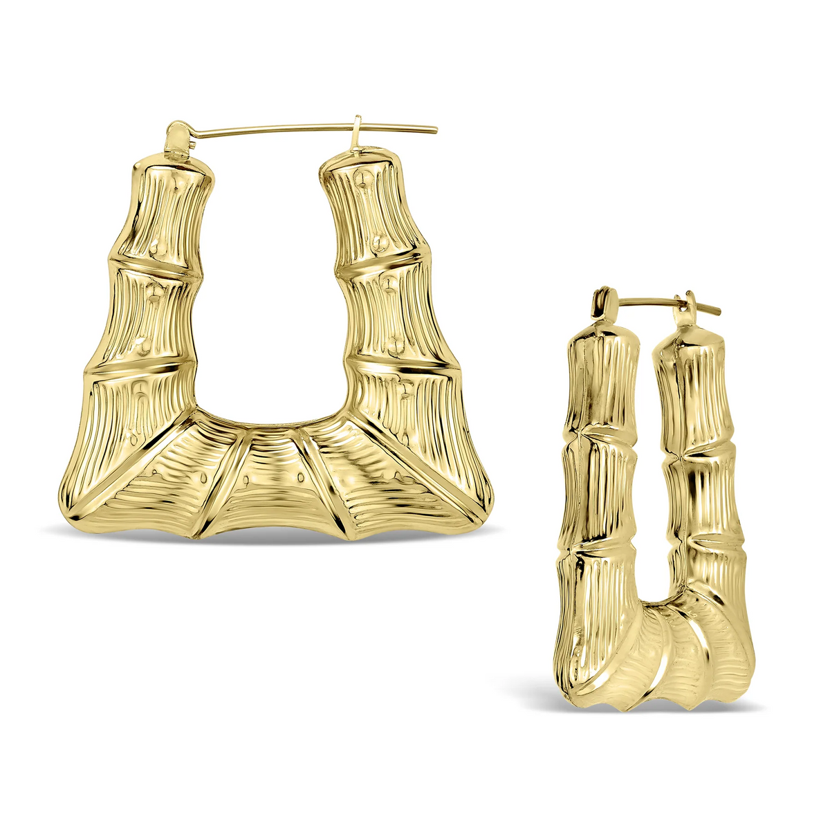 Square bamboo earrings