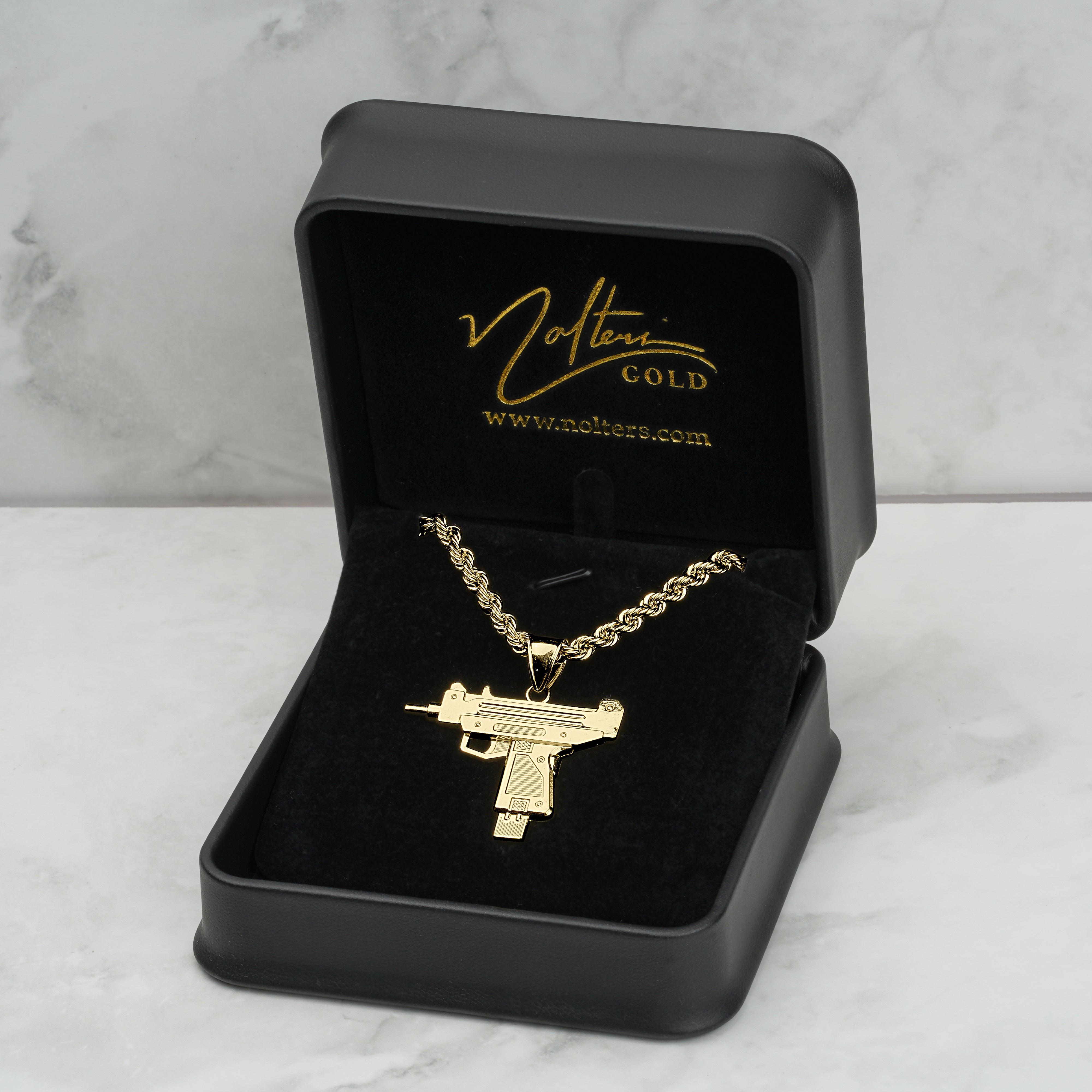10k Gold Uzi Gun Pendant – Nolters