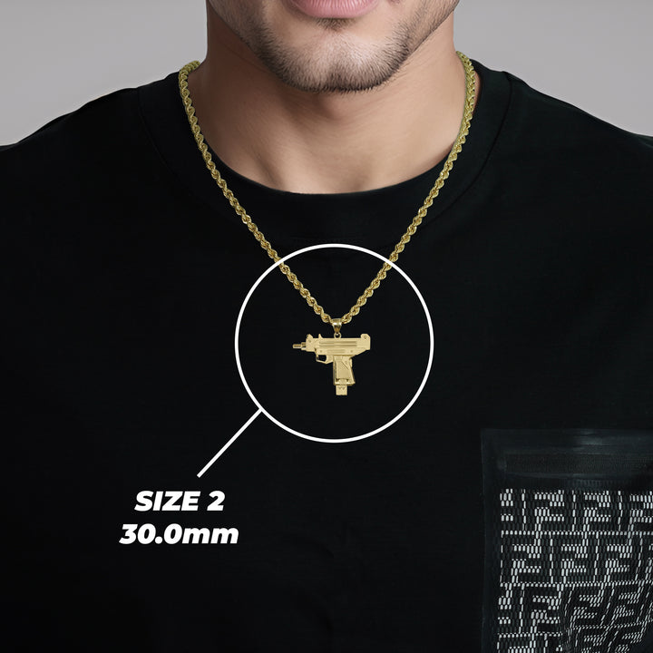 10k Gold Uzi Gun Pendant