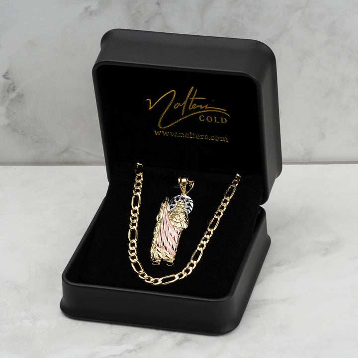 10k & 14k Gold Golden San Judas Tri-Color DC Pendant