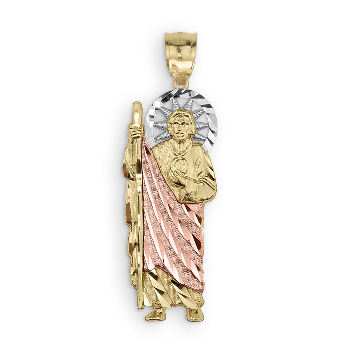 10k & 14k Gold Golden San Judas Tri-Color DC Pendant