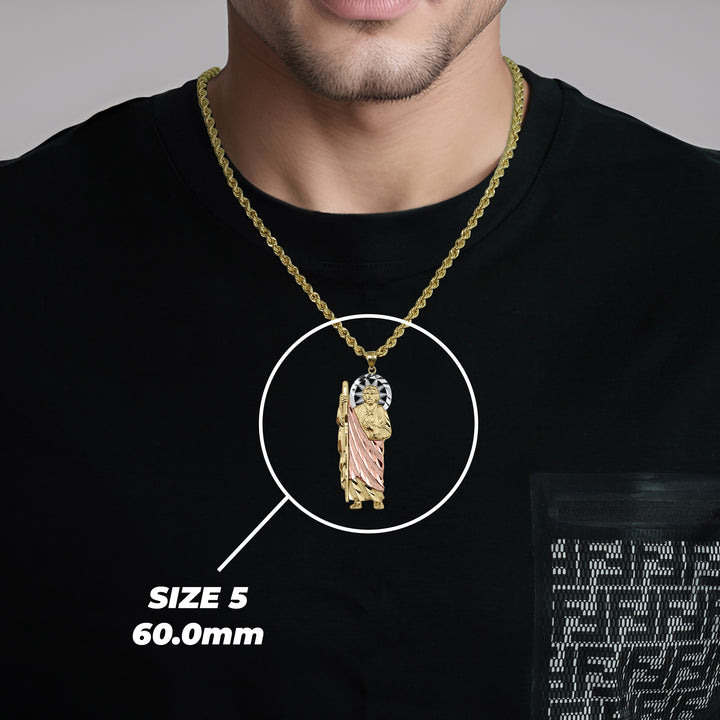 10k & 14k Gold Golden San Judas Tri-Color DC Pendant