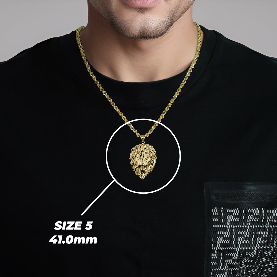 10k Gold Classic Lion Pendant