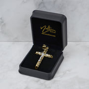 10k & 14k Gold Relic INRI Two-Tone Crucifix Cross Pendant