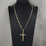 10k & 14k Gold Relic INRI Two-Tone Crucifix Cross Pendant