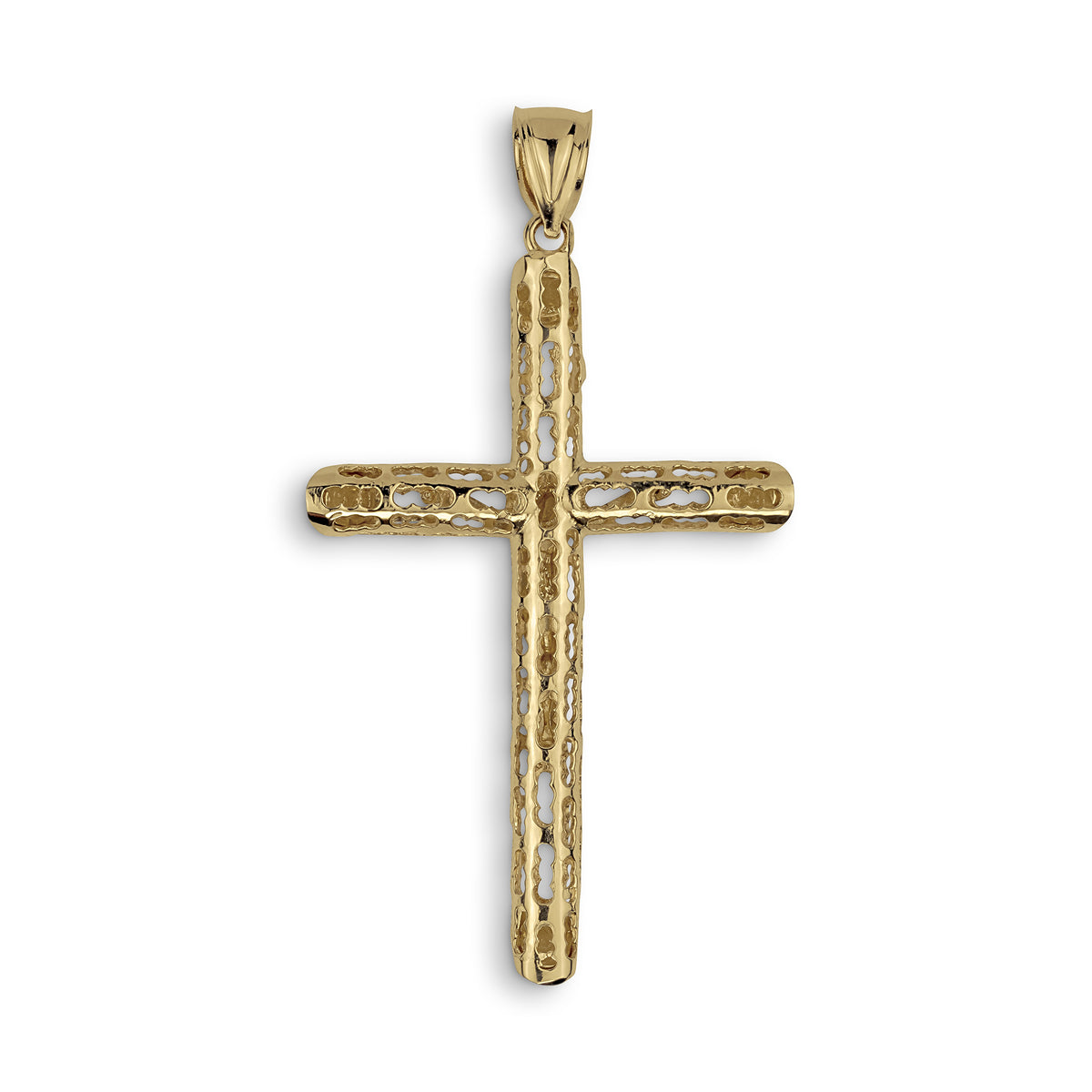 10k & 14k Gold Relic INRI Two-Tone Crucifix Cross Pendant