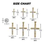 10k & 14k Gold Relic INRI Two-Tone Crucifix Cross Pendant