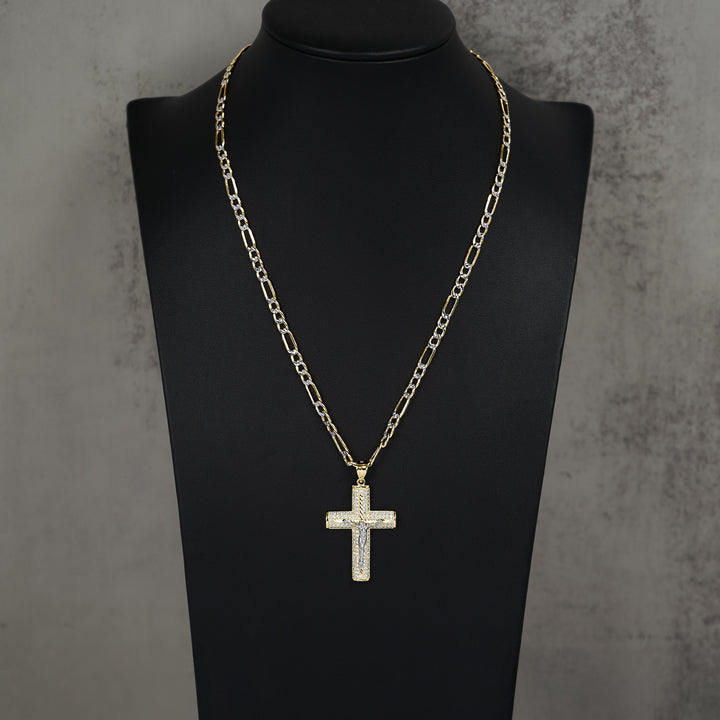 10k & 14k Gold Yelca Crucifix Cross CZ Pendant