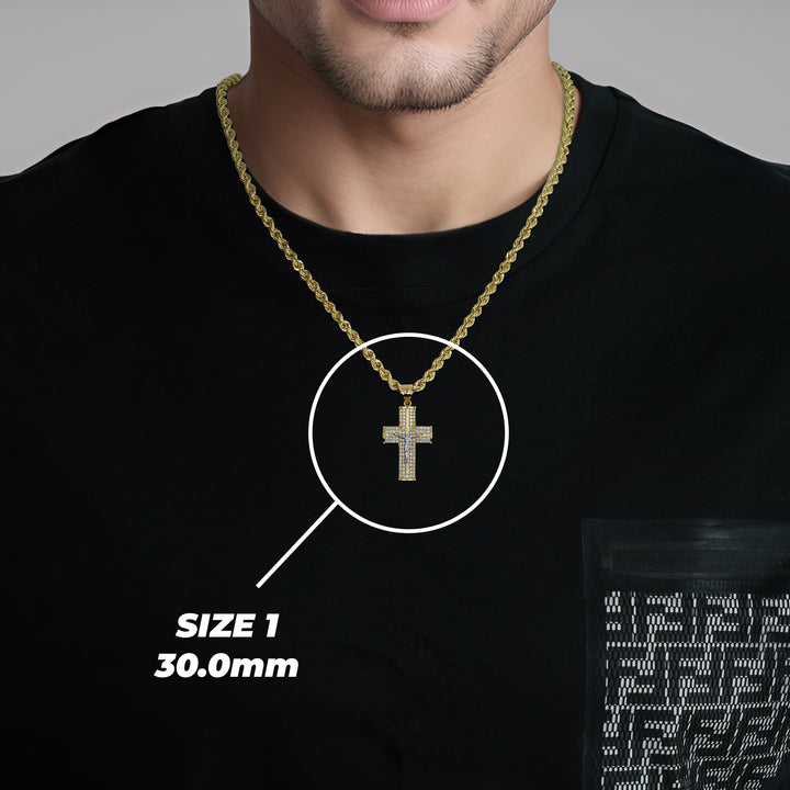 10k & 14k Gold Yelca Crucifix Cross CZ Pendant
