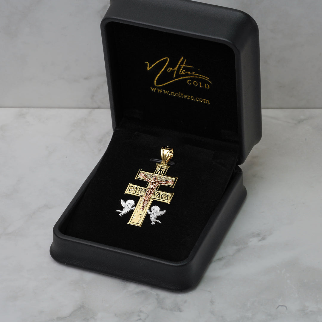 10k & 14k Gold Caravaca Crucifix Cross Pendant