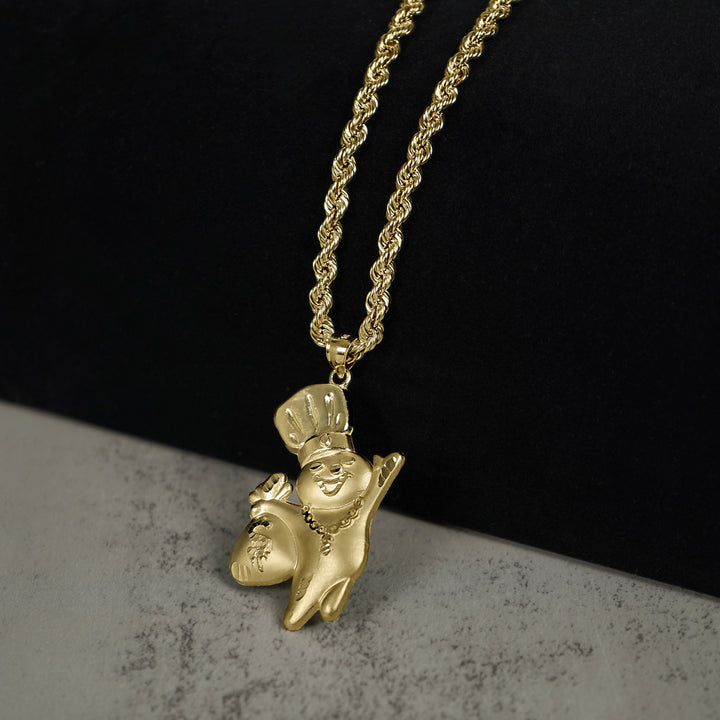 10k Gold Satin Pillsbury Doughboy DC Pendant