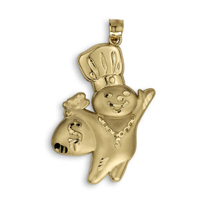 10k Gold Satin Pillsbury Doughboy DC Pendant