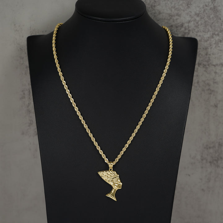 10k Gold Classic Queen Nefertiti Egypt Pendant