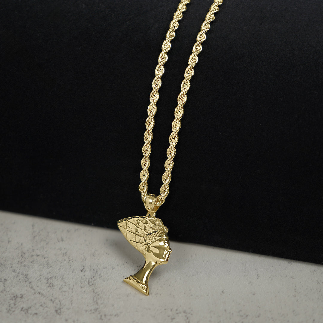 10k Gold Classic Queen Nefertiti Egypt Pendant
