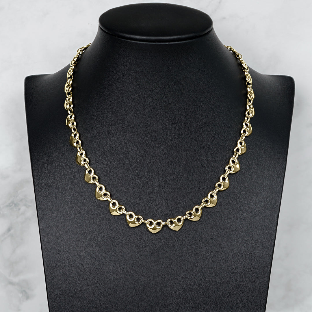 10k Gold Classic Puff Heart Gucci Chain (Hollow)