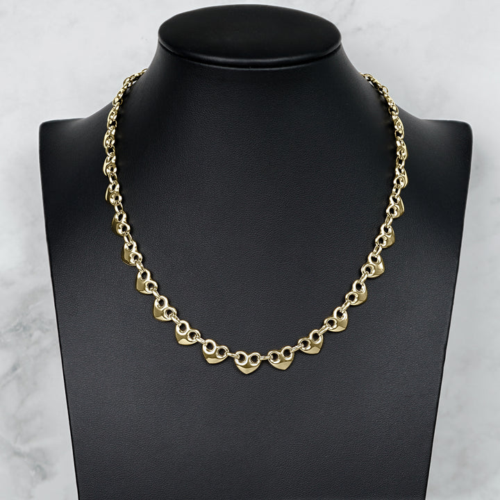 10k Gold Classic Puff Heart Gucci Chain (Hollow)