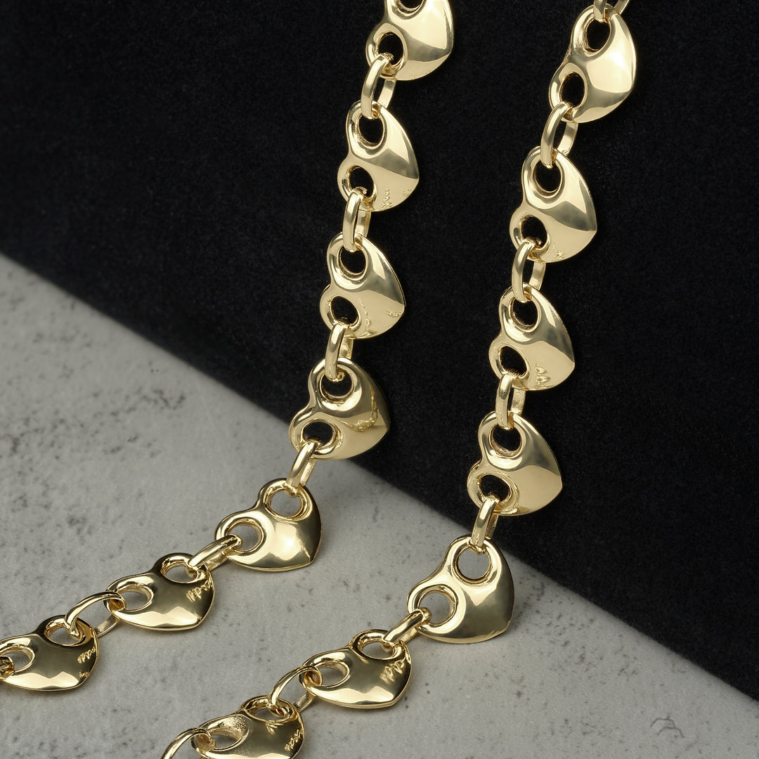 10k Gold Classic Puff Heart Gucci Chain (Hollow) – Nolters