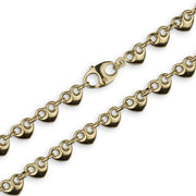 10k Gold Classic Puff Heart Gucci Chain (Hollow)