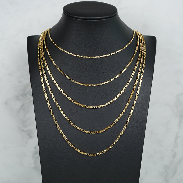 10k & 14k Gold Classic Box Chain (Solid)