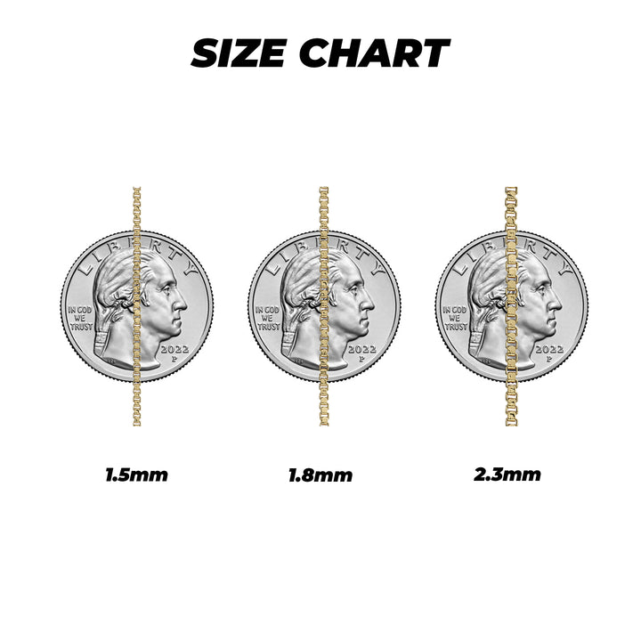 10k & 14k Gold Classic Box Chain (Solid)