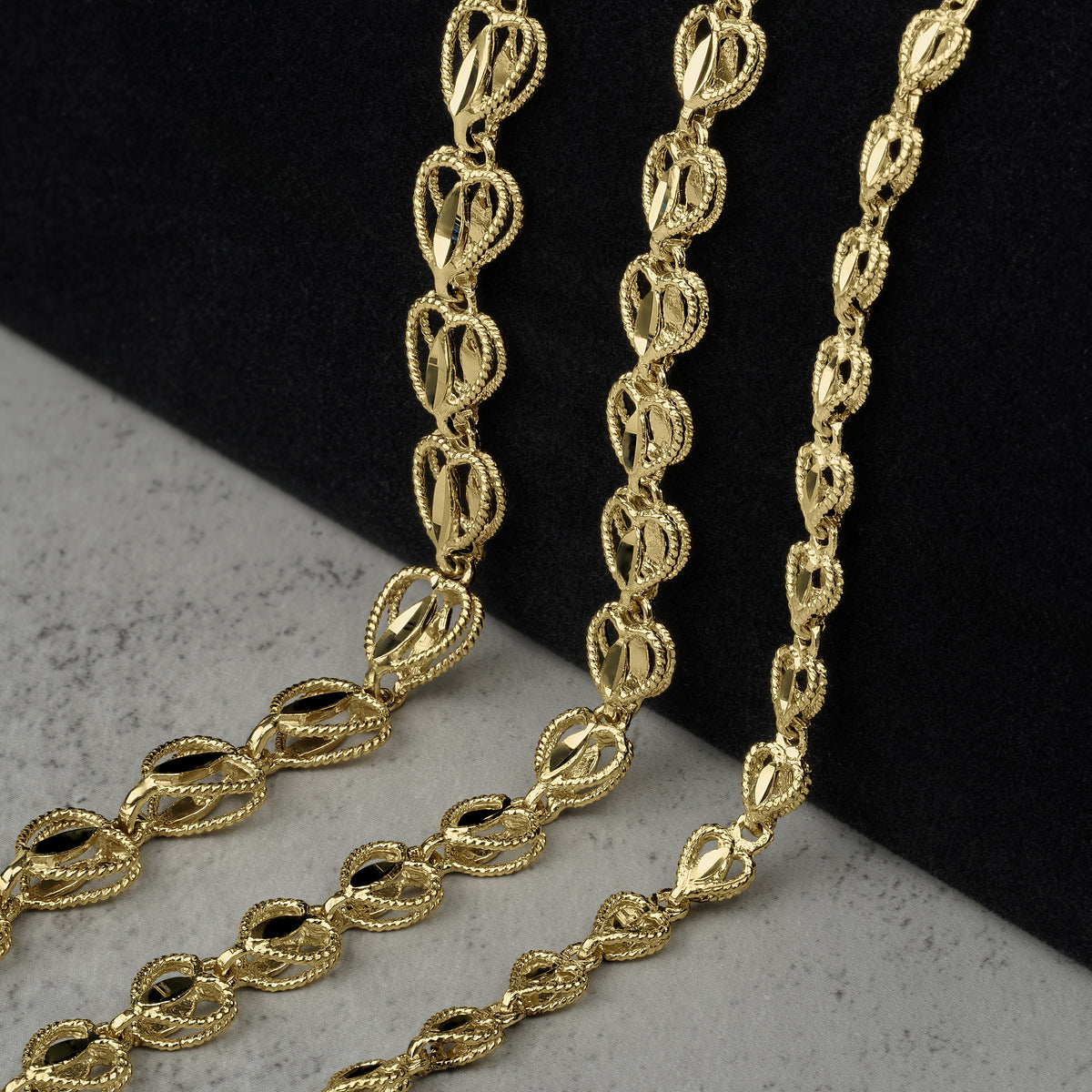 10k Gold Heart Turkish Chain (Solid)