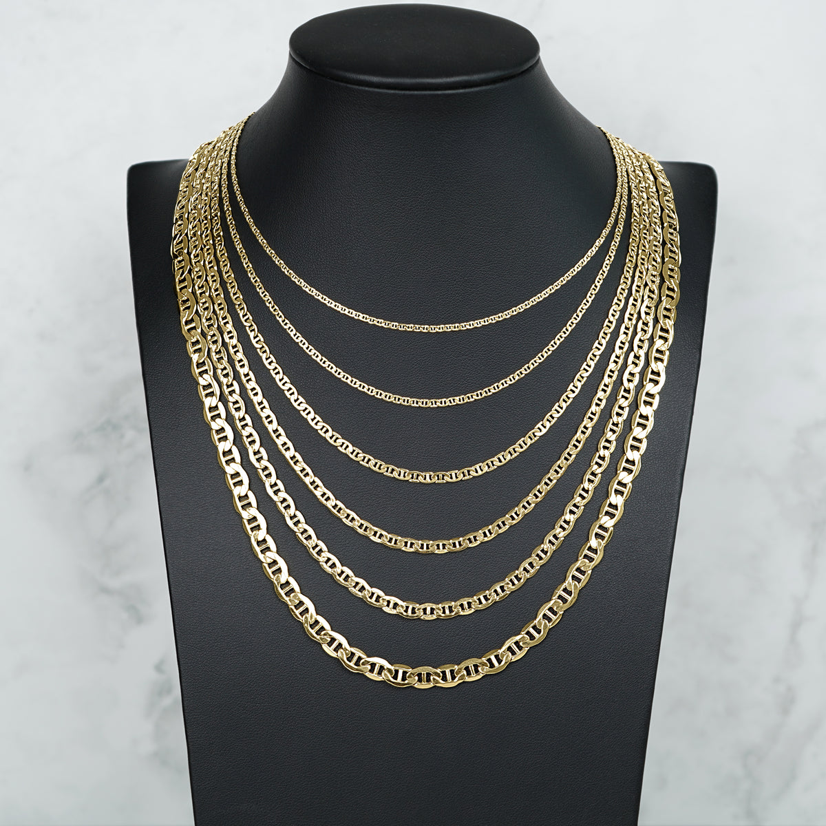 14k Gold Classic Mariner Chain (Hollow)