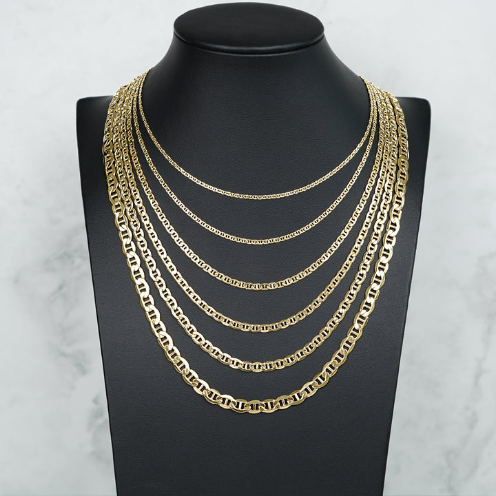 14k Gold Classic Mariner Chain (Solid)