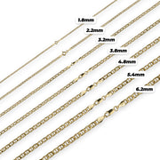 14k Gold Classic Mariner Chain (Hollow)