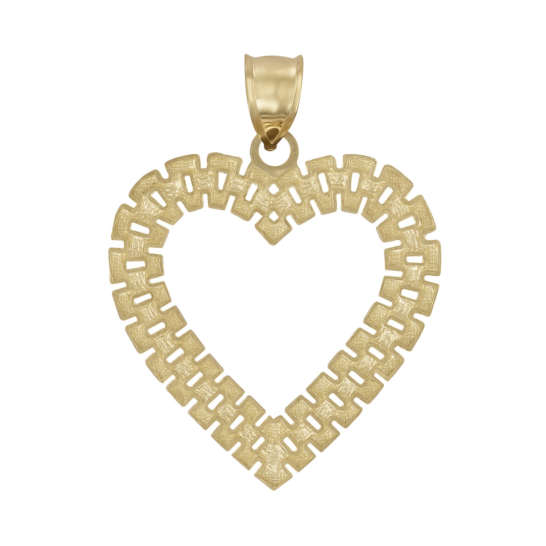 10k Gold Royal Rolex Heart Pendant