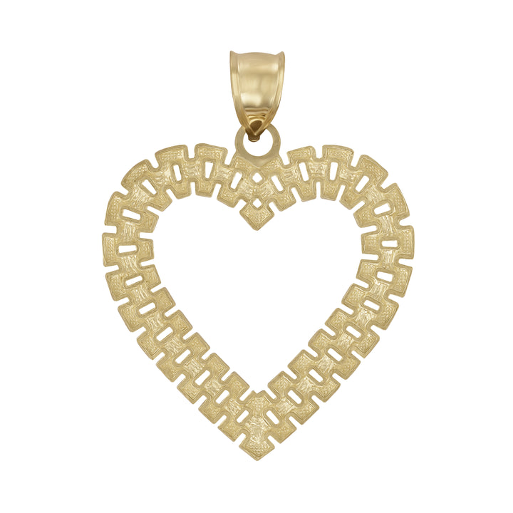 10k Gold Royal Rolex Heart Pendant