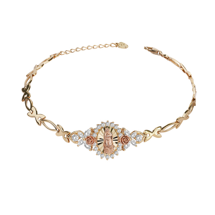 10k & 14k Gold Guadalupe Blingin Two-Tone Bracelet