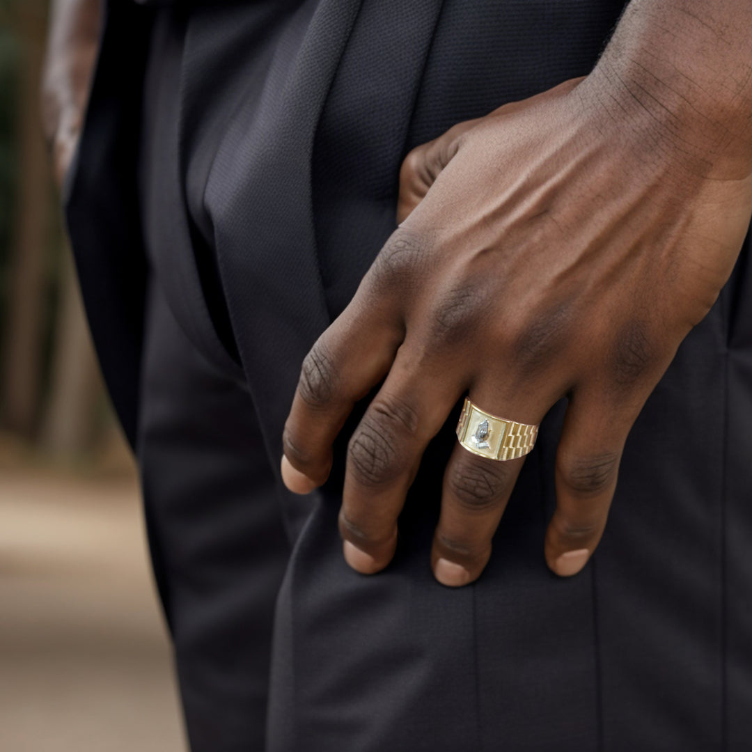 10k & 14k Gold Praying Hands Rollie Ring