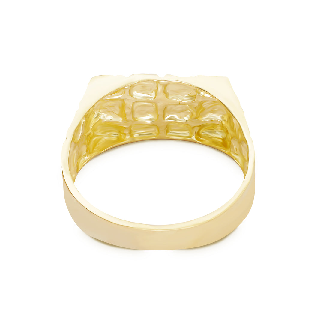 10k Gold Flat Rectangle Nugget Ring