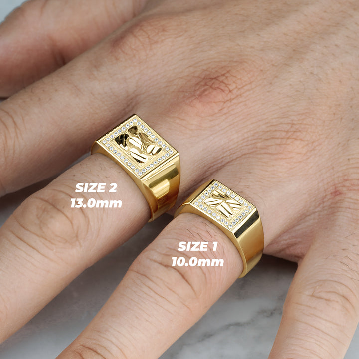 10k & 14k Gold Bling Rectangle Nugget Ring