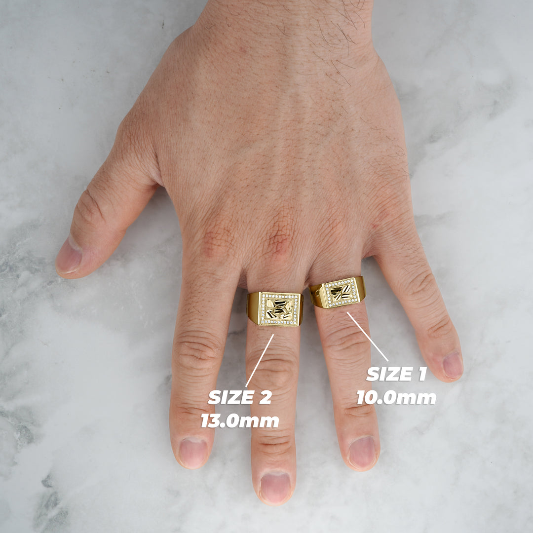 10k & 14k Gold Bling Rectangle Nugget Ring