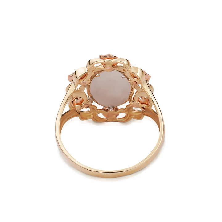 10k & 14k Gold Mom Bloom Rose Tri-Color Round Ring